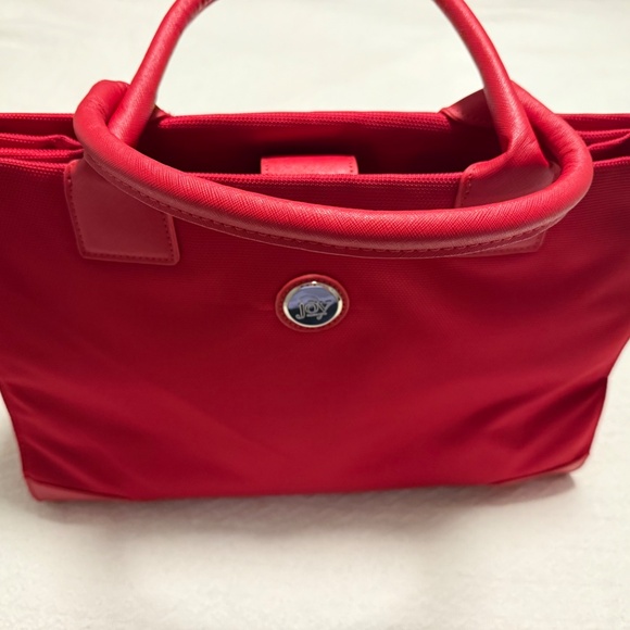 Travel bag / large purse / briefcase, red nylon, Joy Mangano - Picture 7 of 8